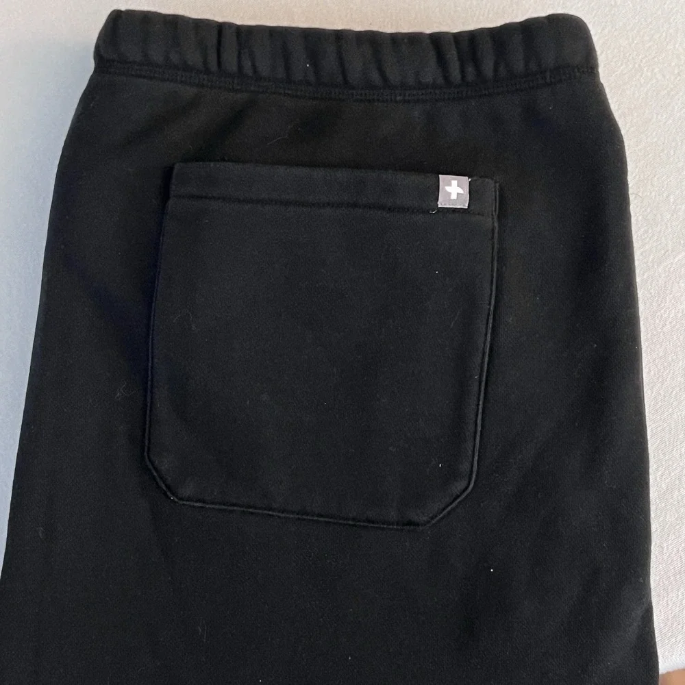 FIGS Jogger Sweatpants Men Black Drawstring Fleece Stretch Pants Size XL‎